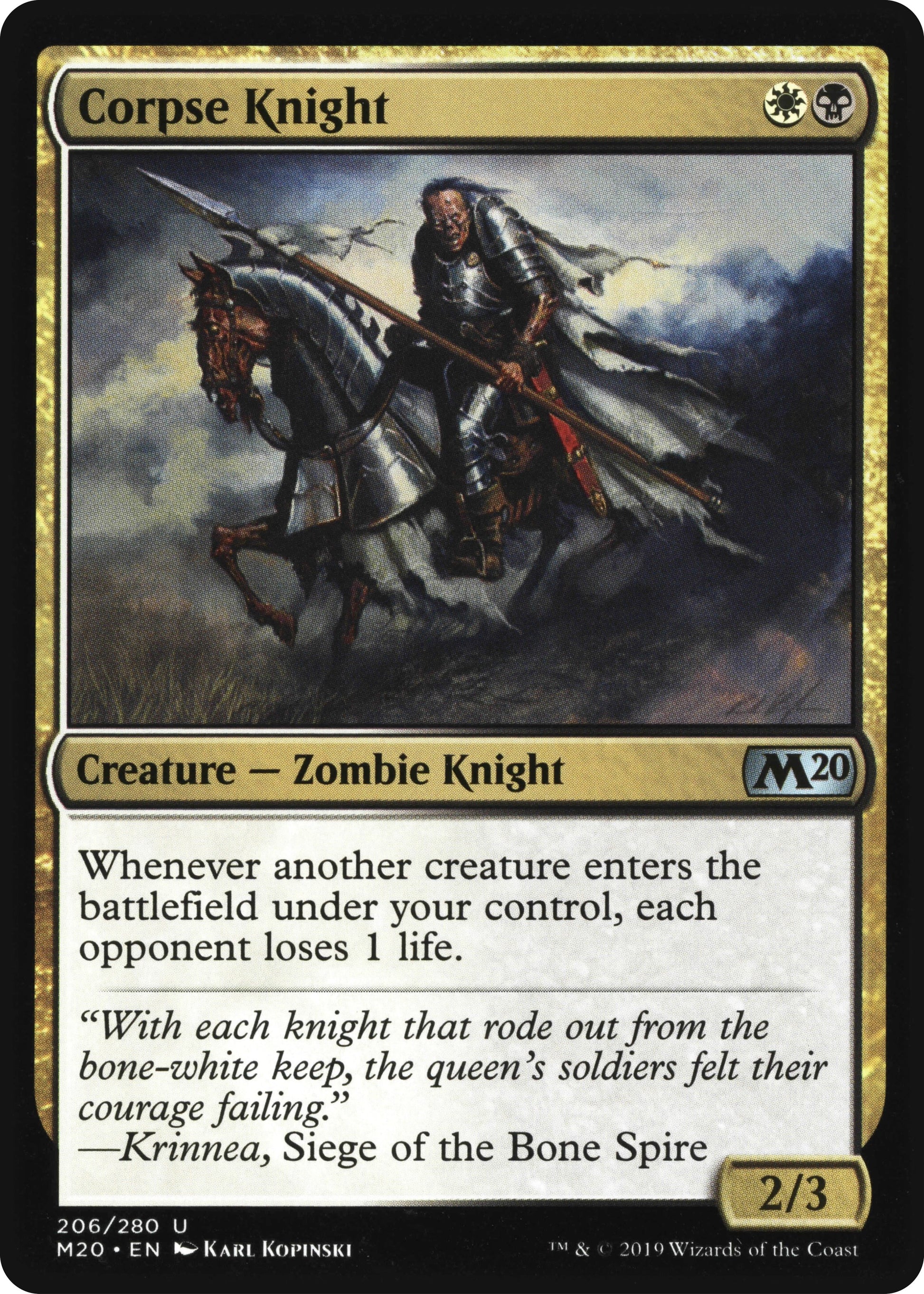 Corpse Knight (2/3 Misprint) [M20 - 206]
