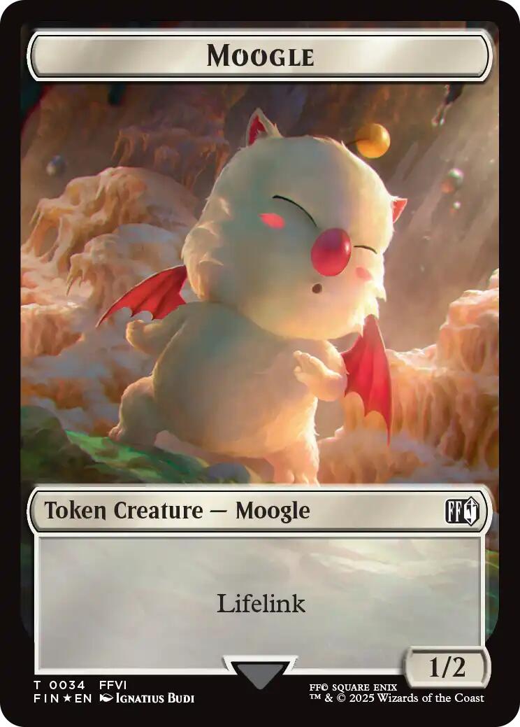 Moogle (0034) // Treasure (0036) Double-Sided Token (Surge Foil) [FIN - 34 // 36]
