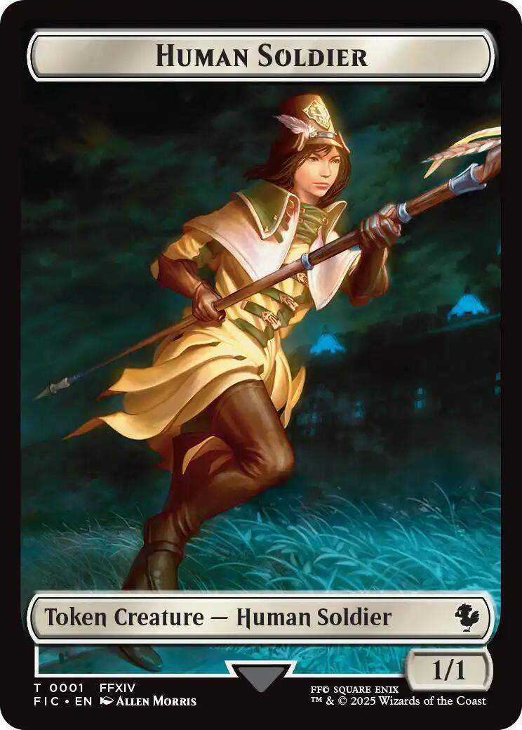 Human Soldier // Hero (0032) Double-Sided Token (Surge Foil) [FIC - 1 // 32]