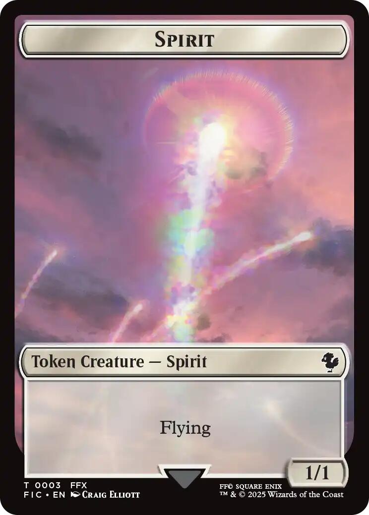 Spirit // Hero (0026) Double-Sided Token (Surge Foil) [FIC - 3 // 26]