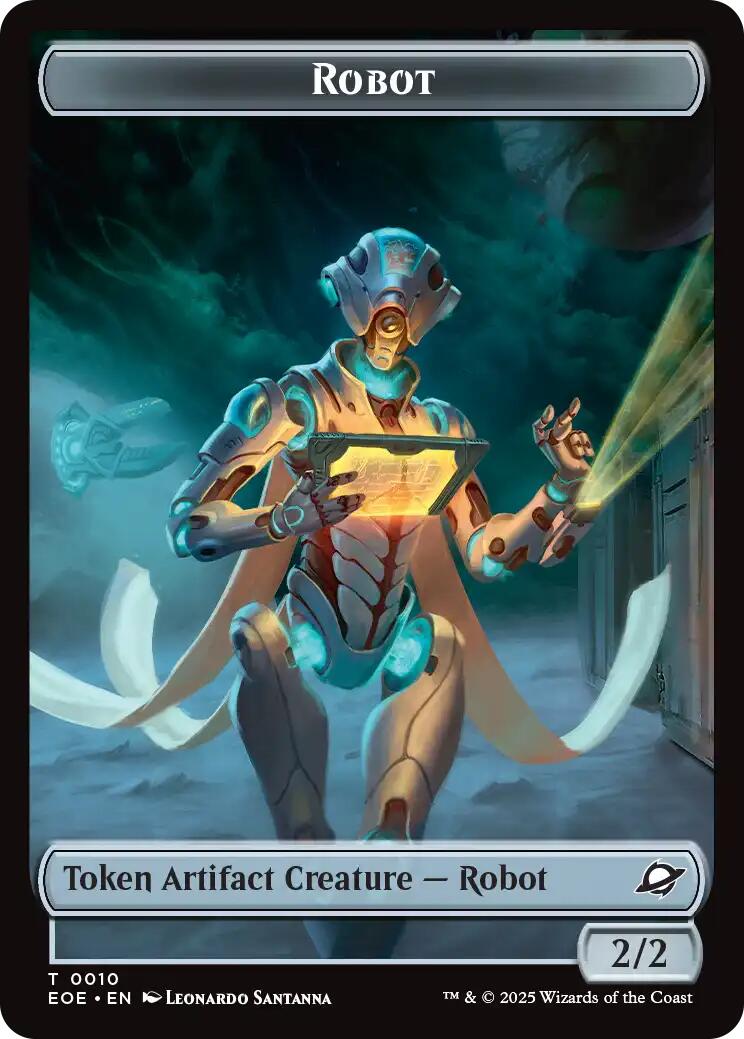 Robot // Emblem - Tezzeret, Cruel Captain Double-Sided Token [EOE - 10 // 11]