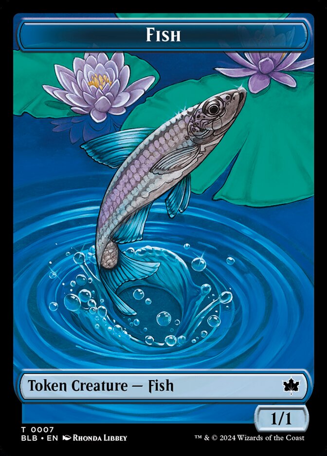 Fish (BLB) // Treasure (MH3) Double-sided Token