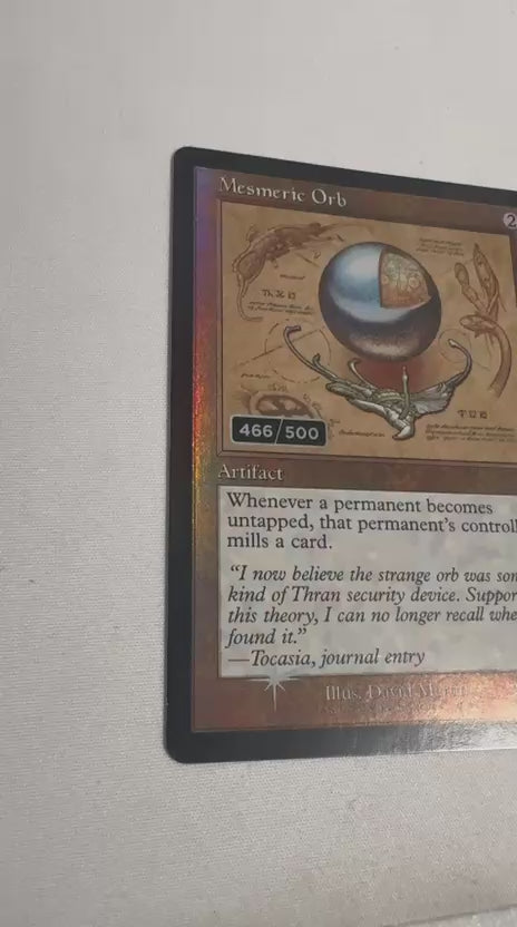 Mesmeric Orb serializada 466/500, video real del foil